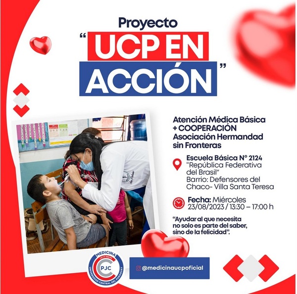 Proyecto "UCP en acción" llega este miércoles al barrio Defensores del Chaco