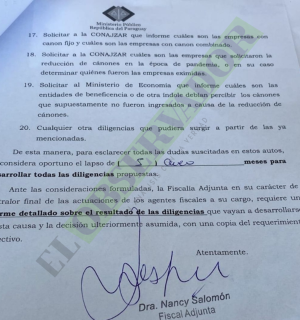 Fiscala adjunta pidió hacer 20 diligencias para “enfriar” el sonado caso Conajzar