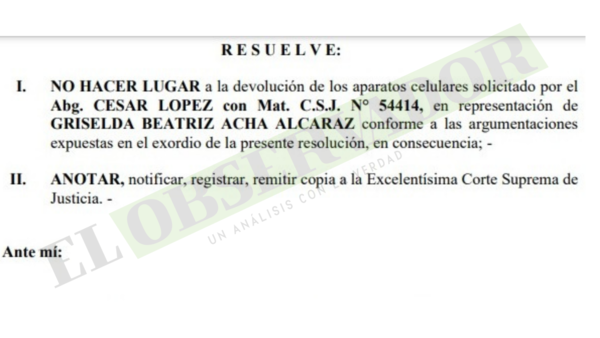 Celulares de Griselda Acha seguirán bajo custodia como medio de prueba