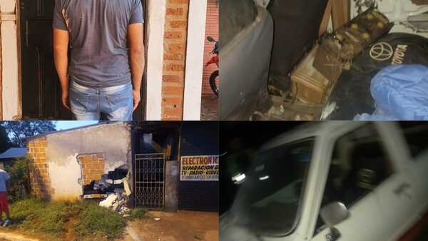 Perseguido por la policía, chocaron contra una vivienda en Chaipé