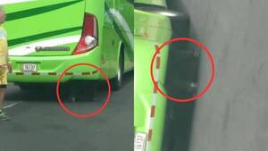 ¿Y esas piernas? Hablan de un “fantasma” debajo de un ómnibus