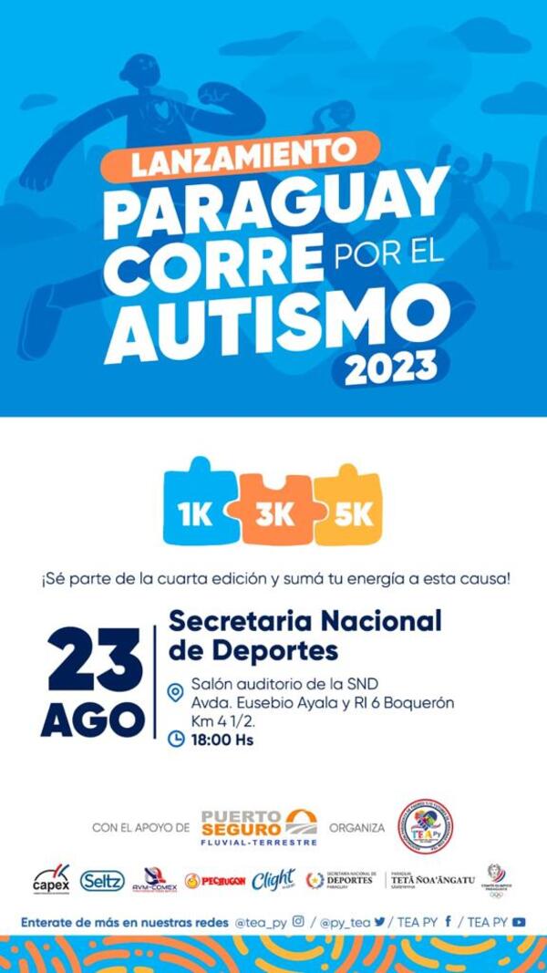 Paraguay Corre por el Autismo en su cuarta edición el 17 de septiembre