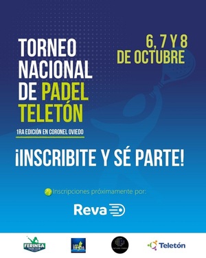 Coronel Oviedo será sede del Campeonato Nacional de Pádel Teletón