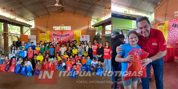 NIÑOS DEL CENTRO CARITA FELIZ RECIBIERON JUGUETES DONADOS EN LA CARRERA DE TRICICLOS - Itapúa Noticias