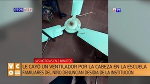 Ventilador de techo cayó sobre la cabeza de un alumno en Asunción - Noticias Paraguay