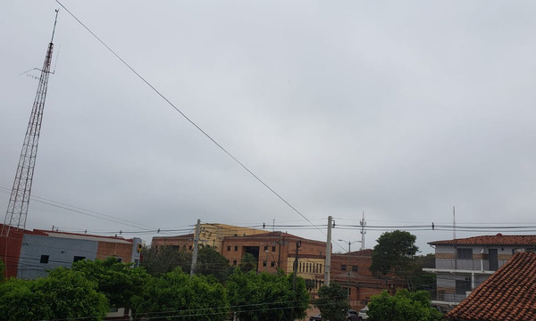 Jueves cálido con cielo nublado en Coronel Oviedo