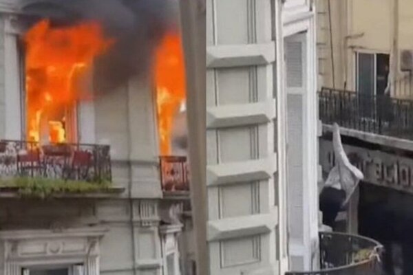 Diario HOY | Dramático escape de una mujer en feroz incendio de un edificio en Argentina