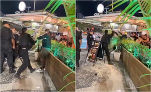 Versus / El momento en el que un policía brasileño apuntó con arma de fuego a un hincha de Olimpia