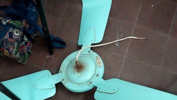 Ventilador cayó sobre un niño en plena clase
