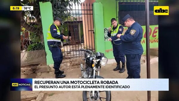 Video: Recuperan una motocicleta robada - ABC Noticias - ABC Color