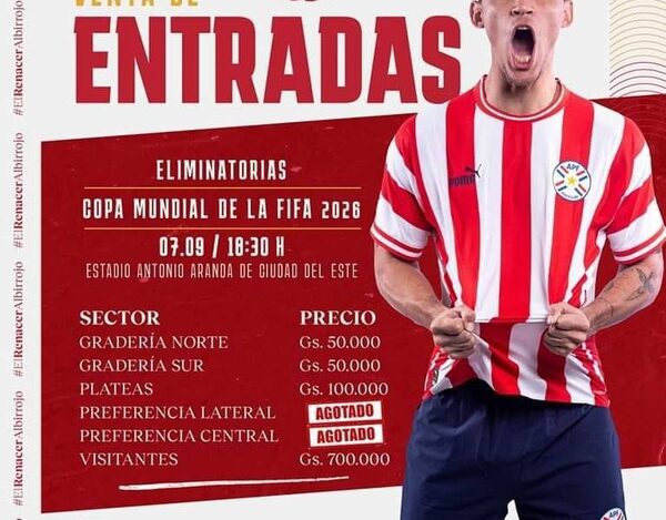 Están en venta las entradas físicas para Paraguay-Perú