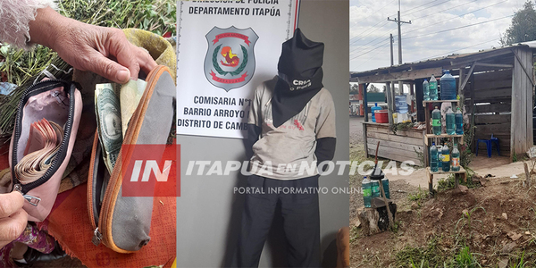DESCUIDISTA FUE CAPTURADO POR AGENTES DE LA COMISARÍA DE ARROYO PORÁ - Itapúa Noticias
