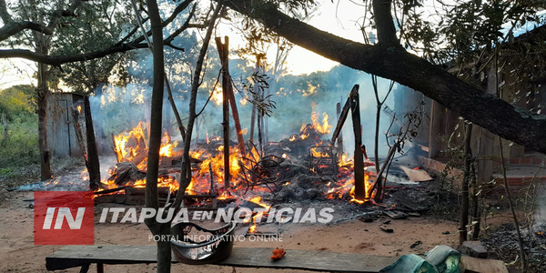 SAN COSME: VIVIENDA SE REDUJO A CENIZAS PRESUMIBLEMENTE DE FORMA INTENCIONAL - Itapúa Noticias