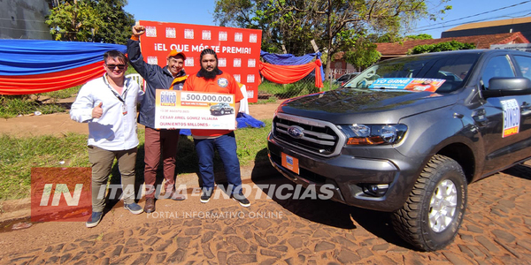 TELEBINGO TRIPLE ENTREGÓ 500 MILLONES Y UNA FORD RANGER 4x4 A ENCARNACENO - Itapúa Noticias