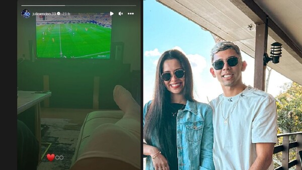 Julio Enciso mostró que ya recibe los mimos de su novia