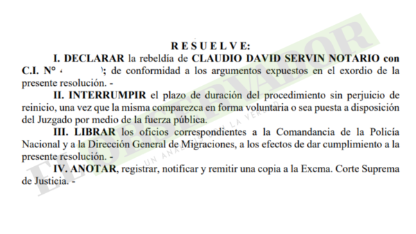 Ordenan detención de imputado por millonario desvío en Gobernación de Central