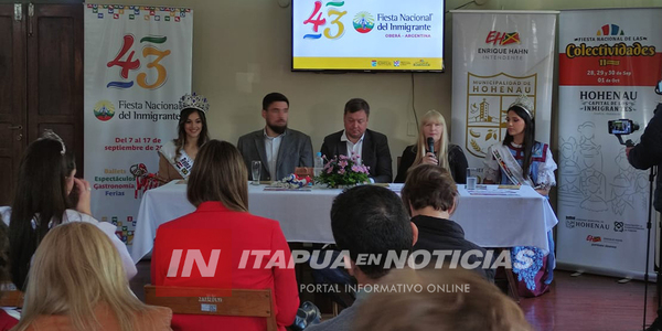 EN HOHENAU LANZARON LA 43° FIESTA NACIONAL DEL INMIGRANTE QUE SERÁ EN OBERÁ - Itapúa Noticias