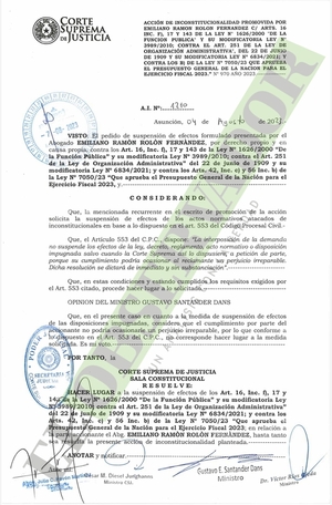 Rolón puede percibir su jubilación y sueldo de fiscal general, dice Corte
