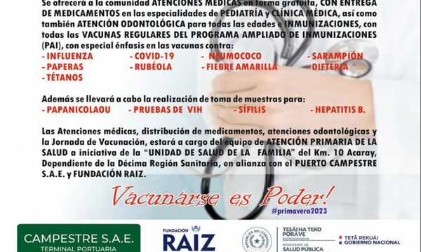 Suspenden jornada extramural de atención médica ante anuncio de lluvia