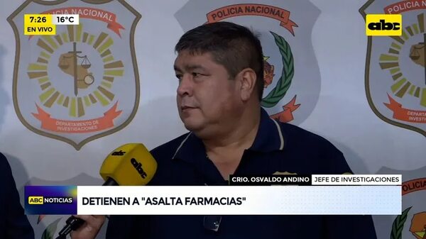 Video: Detienen a presunto asaltante de 7 farmacias - ABC Noticias - ABC Color