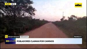Video: Pobladores claman por mejoras de caminos - ABC Noticias - ABC Color