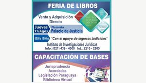 IIJ hará feria de libros y capacitación de bases de datos en Asunción