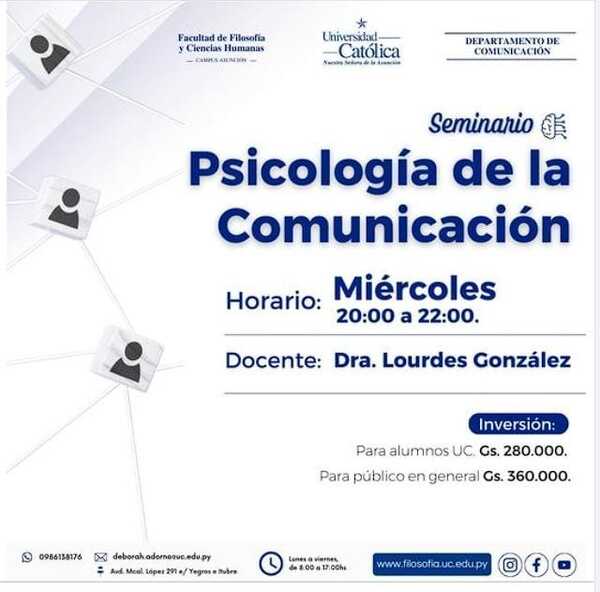 Invitación al seminario de Psicología de la Comunicación en la Universidad Católica - Portal Digital Cáritas Universidad Católica