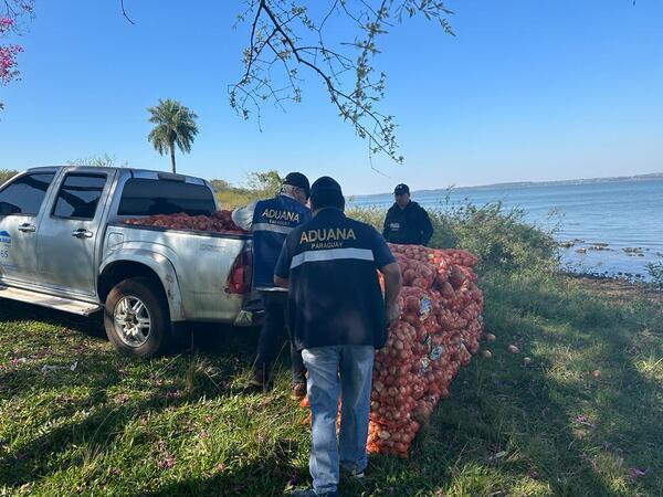 Incautan gran cantidad de cebollas abandonadas en la orilla del río Paraná