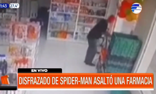 Disfrazado de "Spider-Man" asaltó una farmacia | Telefuturo