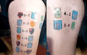 [VIDEO] ¡Ndetavyonde! Se tatuó la campaña de Racing porque iban “a salir campeones” y…