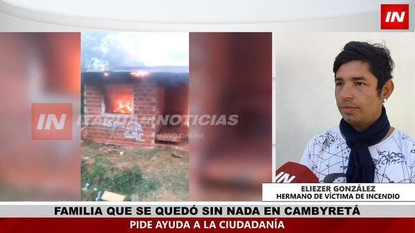 PAREJA DE INVIDENTES FUERON AFECTADOS POR INCENDIO DE SU VIVIENDA - Itapúa Noticias