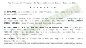 Cámara confirma admisión de imputación en una de las causa de Mocipar