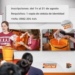 ¡Inscríbete ya! Últimos días para el curso nocturno gratuito de elaboración de productos de limpieza en el Barrio San Pedro de Encarnación.