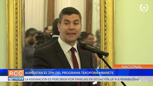 Aumentan el 25% del programa Tekopora Mbarete