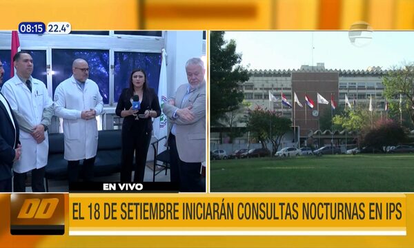 El 18 de septiembre iniciarán consultas nocturnas en IPS | Telefuturo