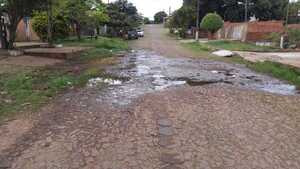 Vecinos del Barrio Guaraní reclaman perdida de agua en las calles