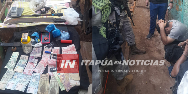 APREHENSIÓN, INCAUTACIÓN DE DROGAS Y ARMAS TRAS ALLANAMIENTO EN BARRIO SAGRADA FAMILIA DE ENCARNACIÓN - Itapúa Noticias