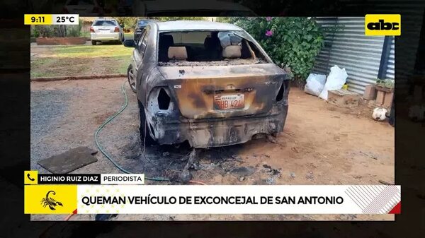Video: Queman vehículo de ex concejal - ABC Noticias - ABC Color
