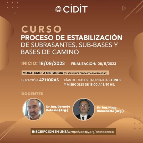 Organizan curso sobre el proceso de estabilización de subrasantes, subbases y bases de caminos