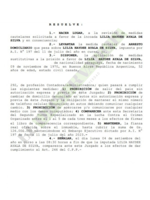 Revocan arresto domiciliario para presuntos lavadores al servicio de Pavão