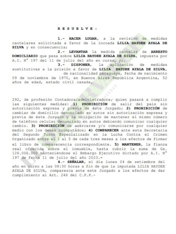 Revocan arresto domiciliario para presuntos lavadores al servicio de Pavão