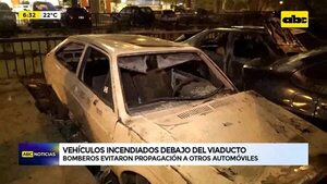Video: Tres vehículos incendiados debajo del viaducto  - ABC Noticias - ABC Color