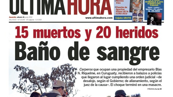 Las tragedias que enlutaron al país fueron abordadas por Última Hora