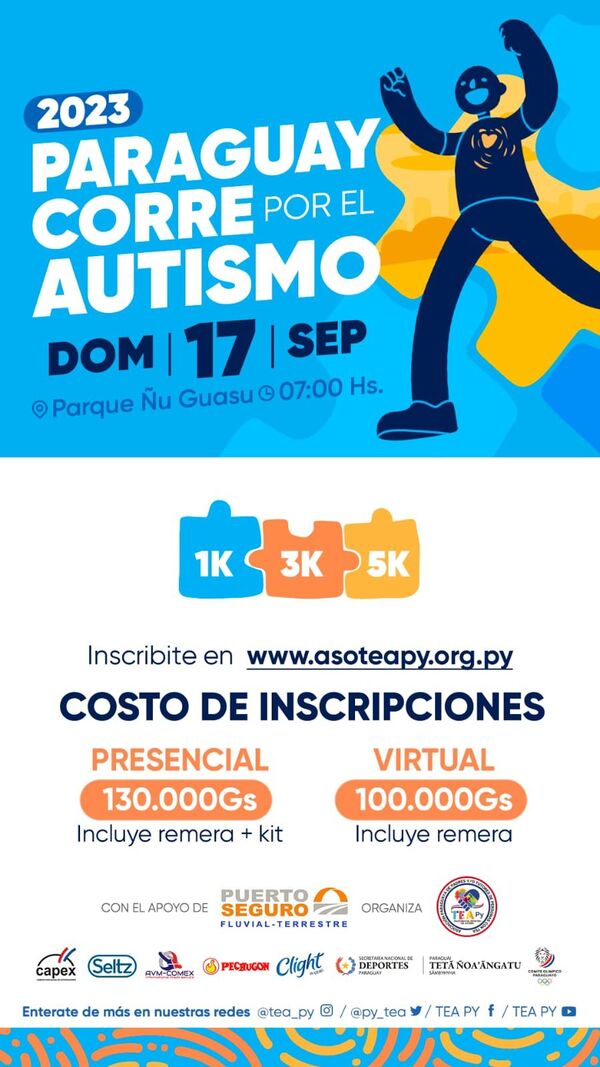 Paraguay corre por el autismo este 17 de septiembre - .::Agencia IP::.