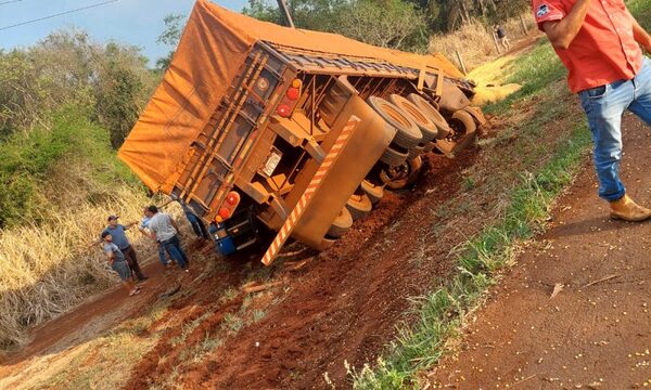 Diario HOY | Camión volcó al costado de la ruta tras explotar uno de sus neumáticos