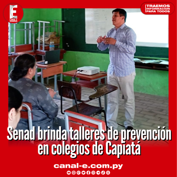 Senad brinda talleres de prevención en colegios de Capiatá
