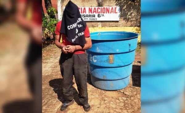 Hurtó un tanque de agua de 1.000 litros y terminó tras las rejas