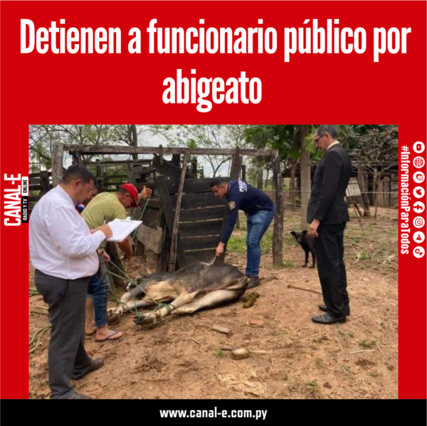 Detienen a funcionario público por abigeato