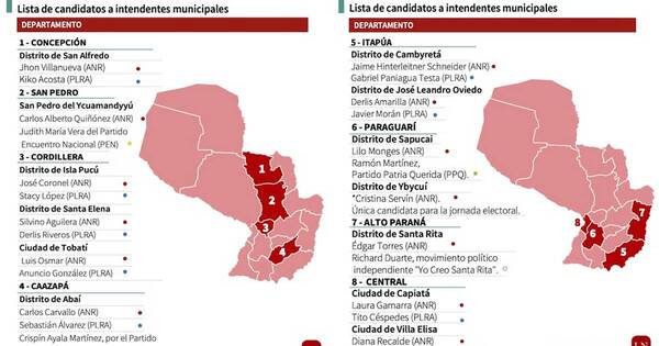 La Nación / En trece distritos del país eligen intendentes entre 26 candidatos
