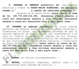 Embargan cuenta de acusado de estafar 21 millones de euros y lavar en Paraguay